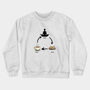 coffee yoga sleep and repeat Crewneck Sweatshirt